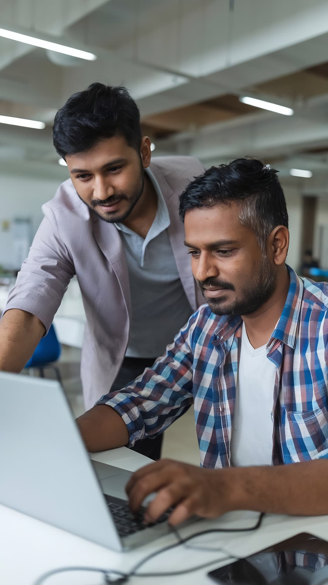 Team working on laptop
